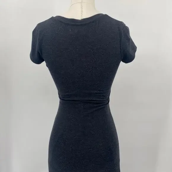 Aritzia Community Maxi Dress V Neck Jersey Knit Rayon Stretch Dark Gray XS - Picture 7 of 11